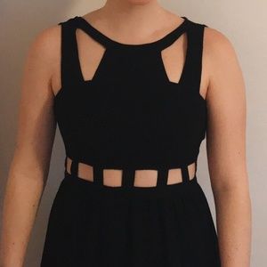 Black Cutout Full-Length Maxi Dress